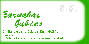 barnabas gubics business card